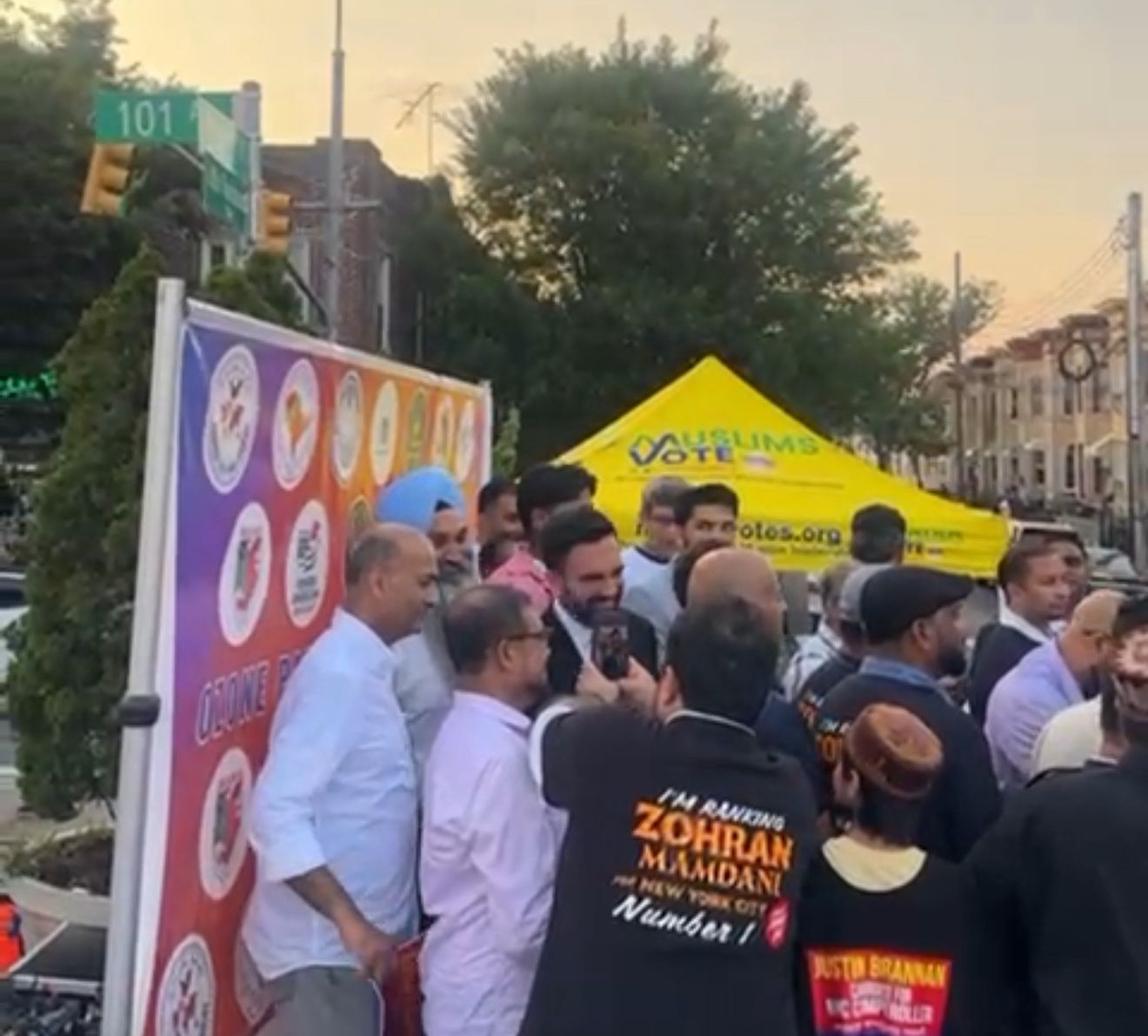 Residents and supporters attending the campaign event in Ozone Park